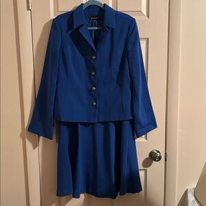 Metrostyle Vibrant Blue Midi Dress and matching lined blazer